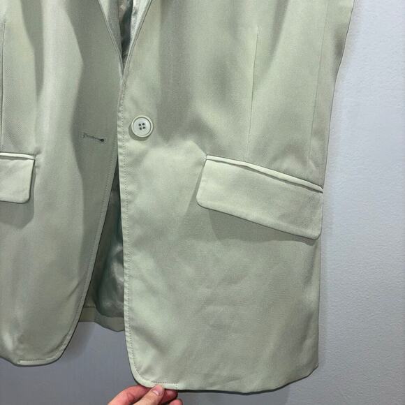 Avec Les Filles Women’s Cutaway One Button Sleeveless Vest Jacket Green Large - Picture 6 of 16